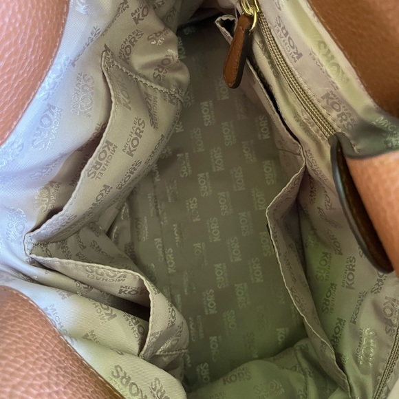 MICHAEL KORS Brown Leather Hamilton Large Satchel Tote Handbag - Picture 6 of 9